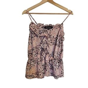 y2k tank too Medium Pink Animal print spaghetti straps